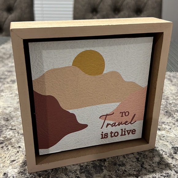 Ashland Home Decor Wooden Signs Just Go To Travel Is To Live Frame Wanderlust - Picture 8 of 11